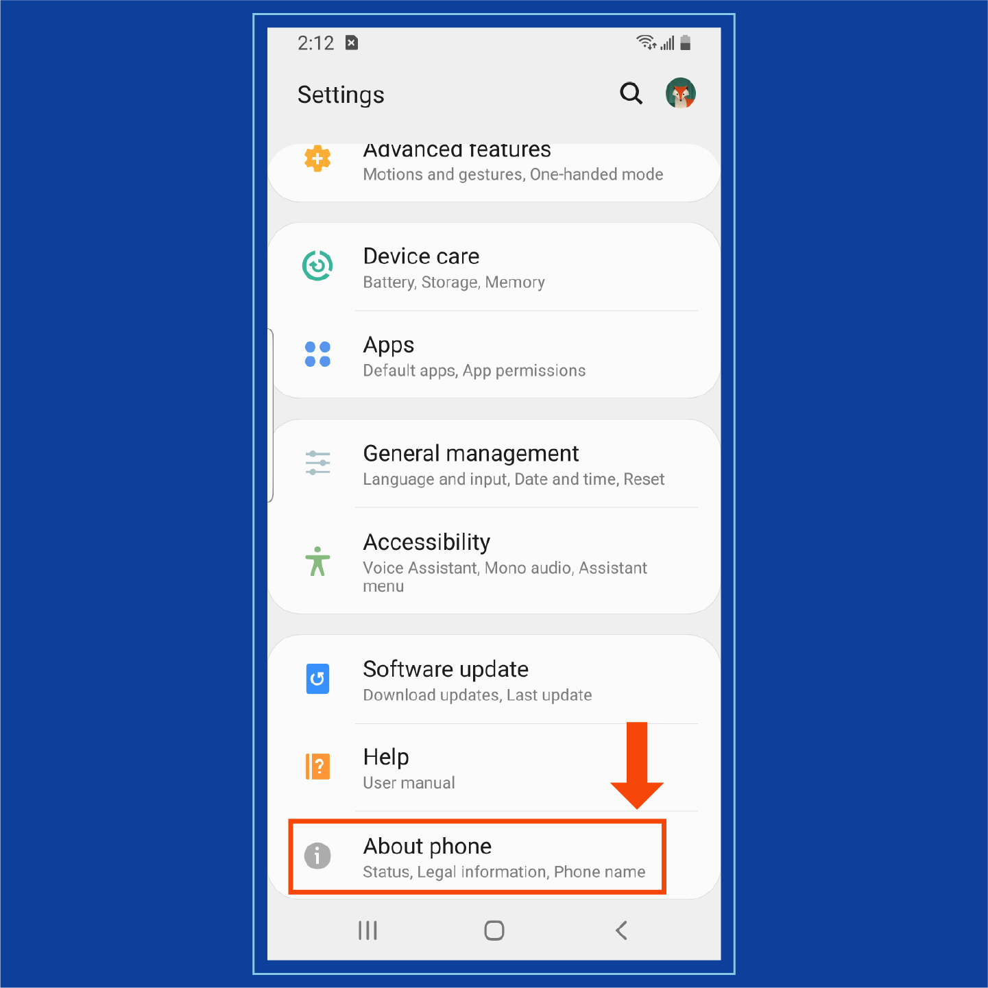 Step 2 to finding your IP address on Android.