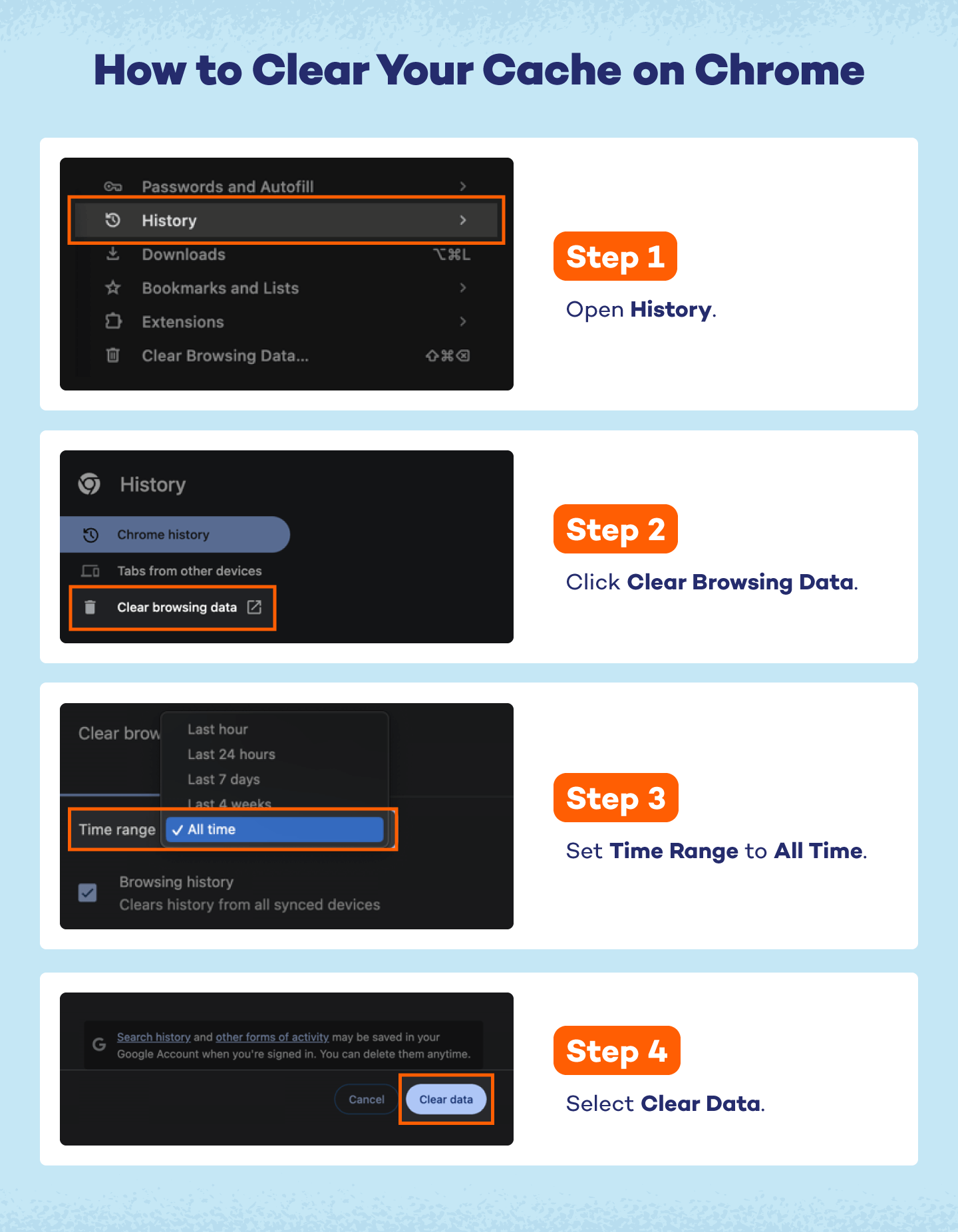 how to clear your cache on a PC